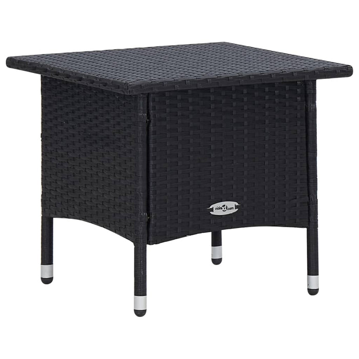 3-tlg. Garten-Lounge-Set mit Auflagen Poly Rattan Schwarz