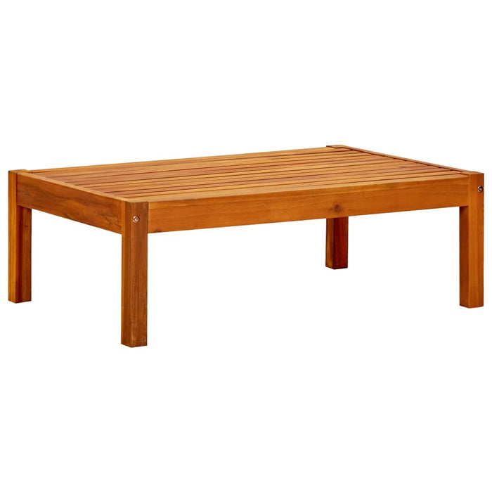 Garden bench with table and footstools made of solid acacia wood