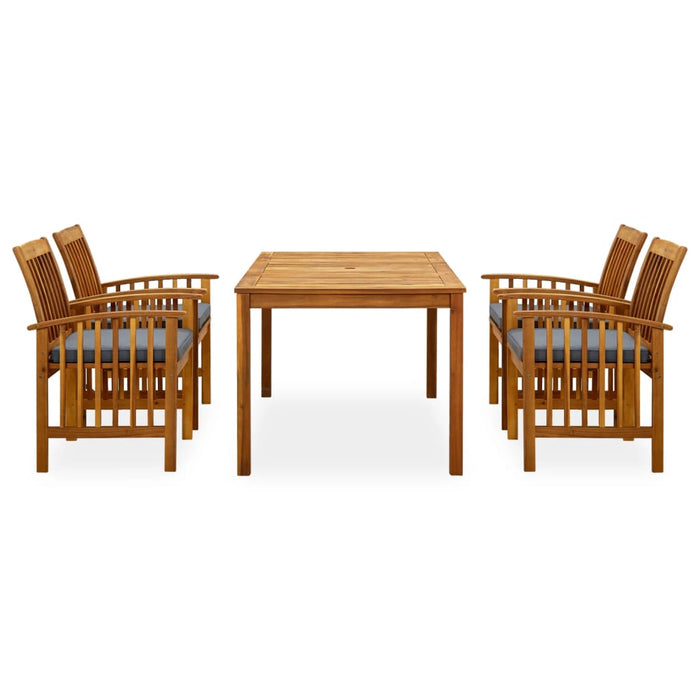 5-tlg. Garten-Essgruppe mit Kissen Massivholz Akazie