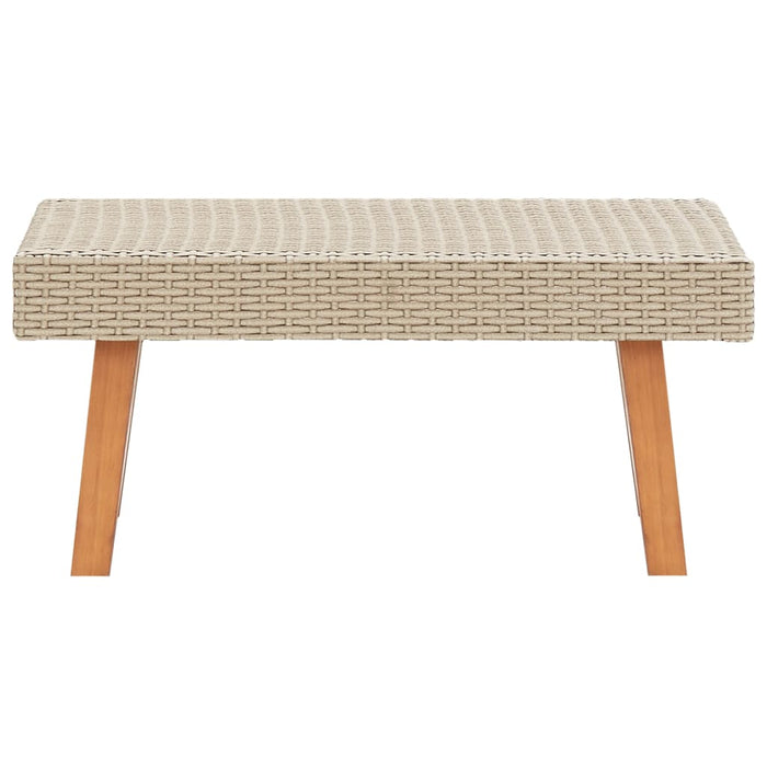 5-tlg. Garten-Lounge-Set mit Auflagen Poly Rattan Beige
