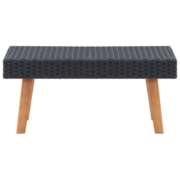 4-tlg. Garten-Lounge-Set mit Auflagen Poly Rattan Schwarz