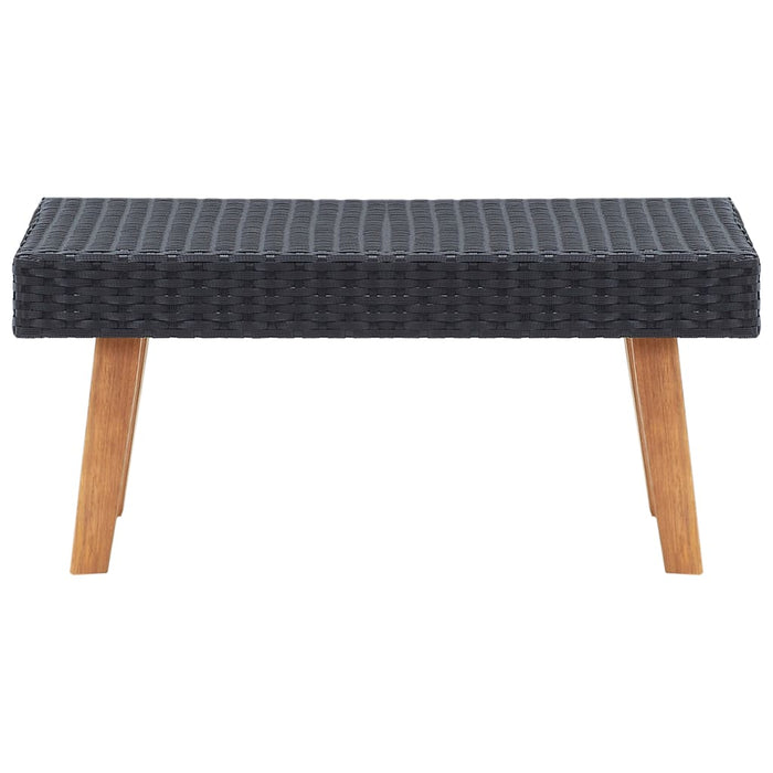 2-tlg. Garten-Lounge-Set mit Kissen Poly Rattan Schwarz