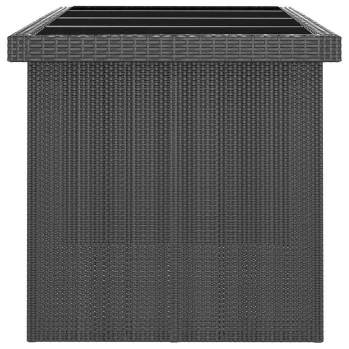 9-tlg. Garten-Essgruppe mit Auflagen Poly Rattan Schwarz