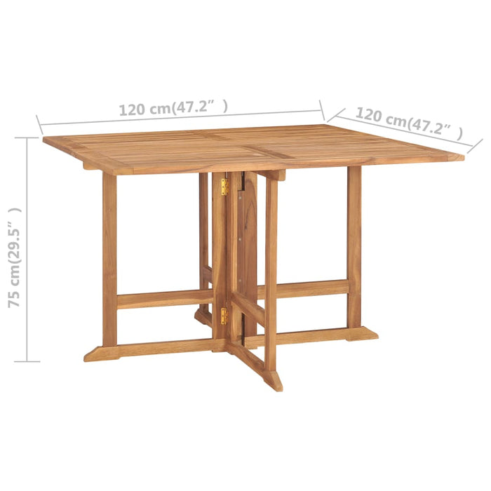 7 pcs. Garden dining group foldable solid teak wood