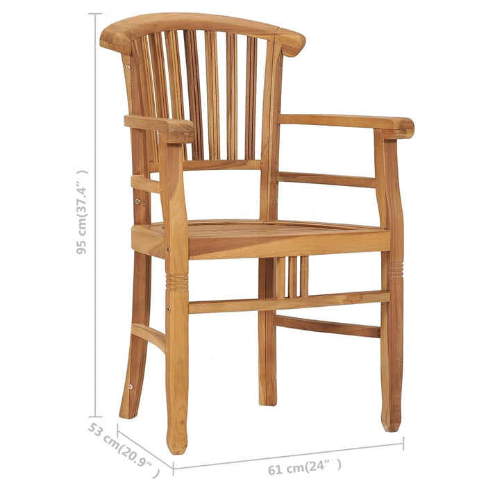 3-tlg. Garten-Essgruppe Teak Massivholz