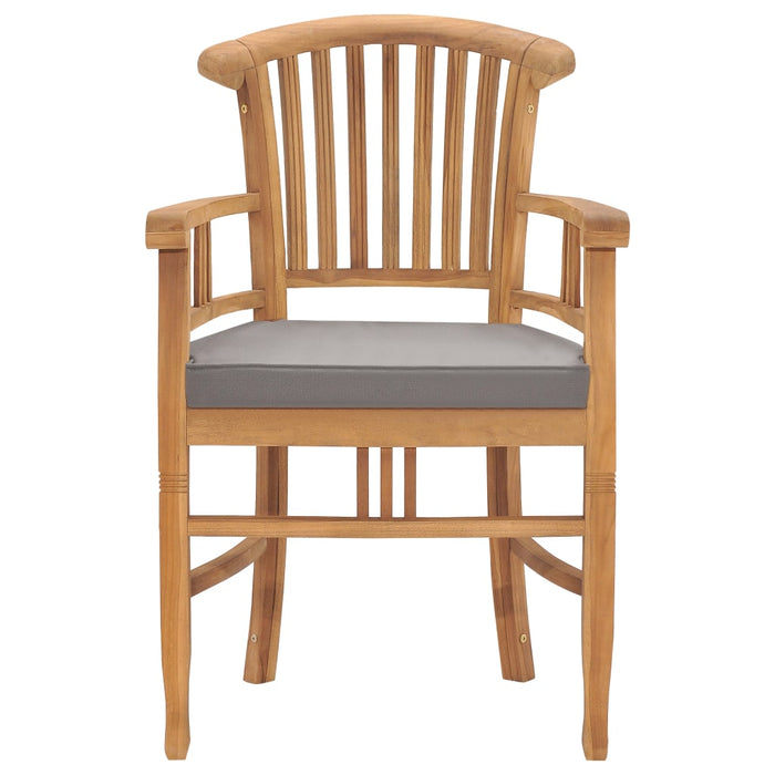 3-tlg. Garten-Essgruppe mit Auflagen Teak Massivholz