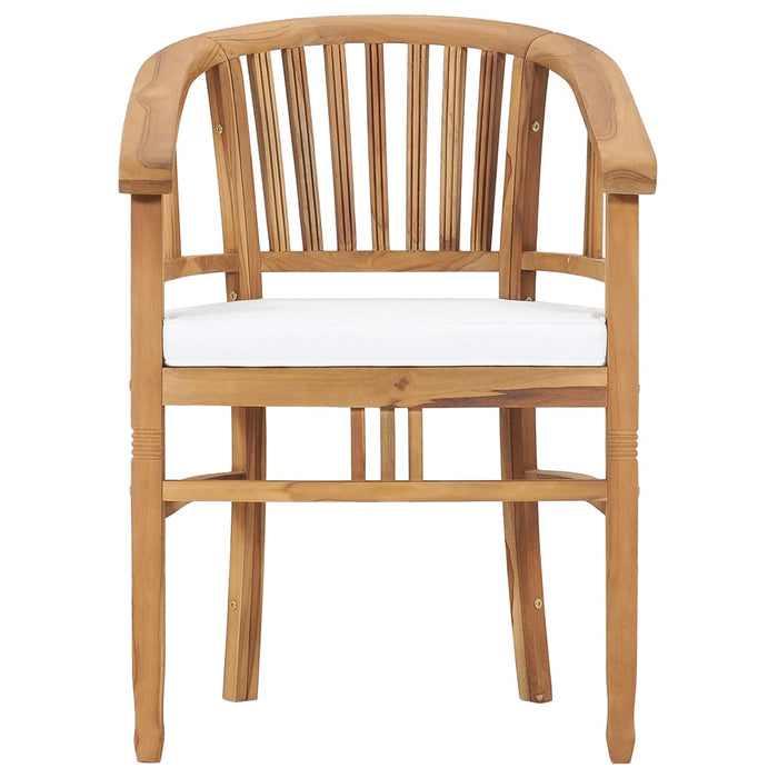 5-tlg. Garten-Essgruppe mit Auflagen Massivholz Teak