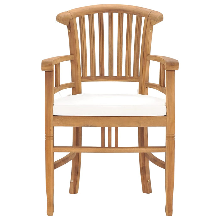 5-tlg. Garten-Essgruppe mit Kissen Massivholz Teak