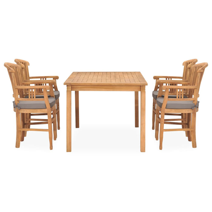 5-tlg. Garten-Essgruppe mit Kissen Massivholz Teak
