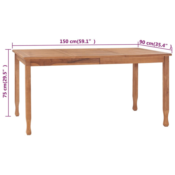 7-tlg. Garten-Essgruppe mit Kissen Massivholz Teak