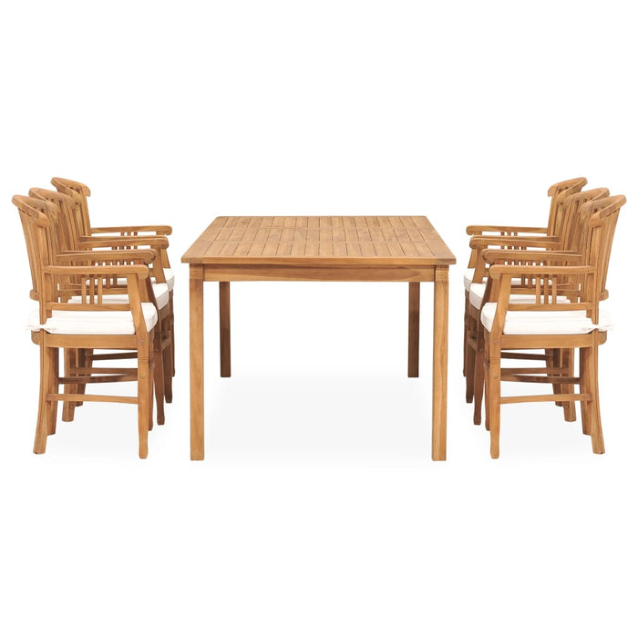7-tlg. Garten-Essgruppe mit Kissen Massivholz Teak