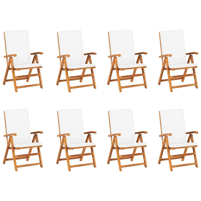 9-tlg. Garten-Essgruppe mit Kissen Massivholz Teak