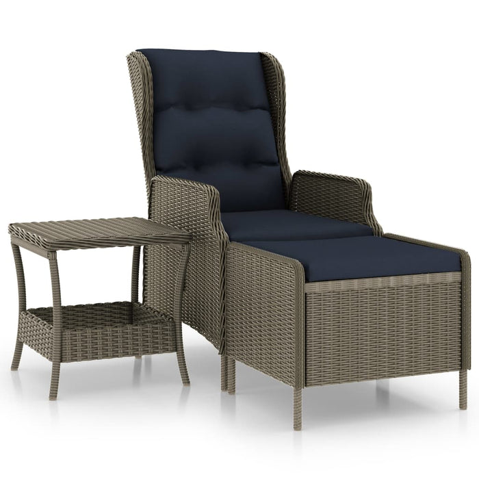 2-tlg. Garten-Lounge-Set mit Auflagen Poly Rattan Braun