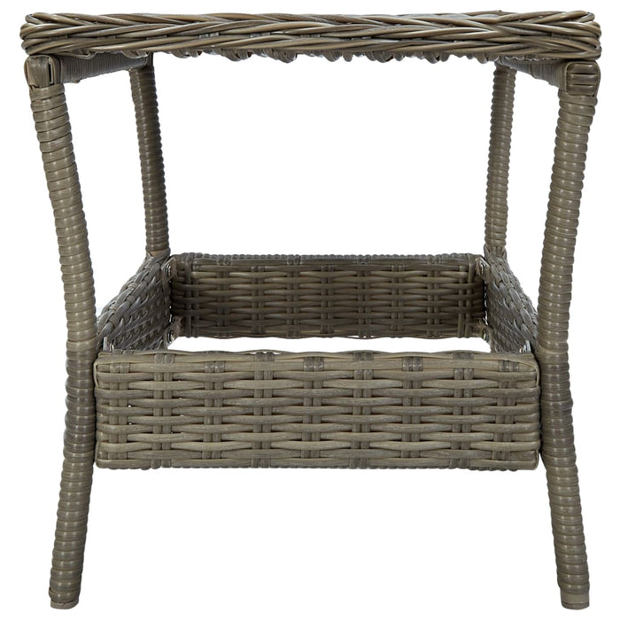 2-tlg. Garten-Lounge-Set mit Auflagen Poly Rattan Braun
