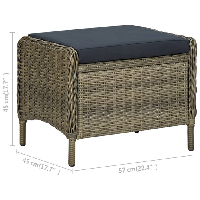2-tlg. Garten-Lounge-Set mit Auflagen Poly Rattan Braun