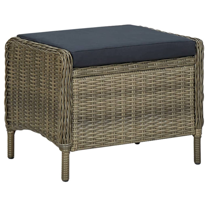 3-tlg. Garten-Lounge-Set mit Auflagen Poly Rattan Braun