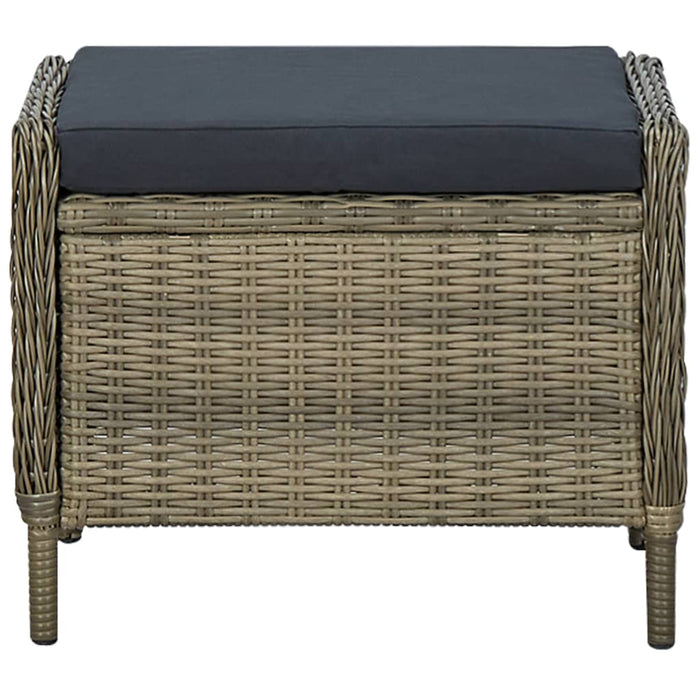 3-tlg. Garten-Lounge-Set mit Auflagen Poly Rattan Braun