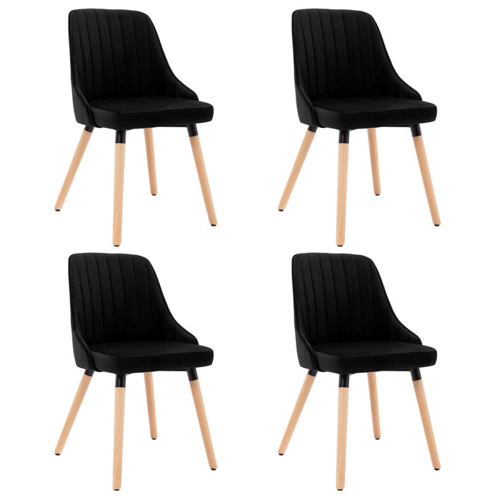 Esszimmerstühle 4 Stk. Schwarz Samt