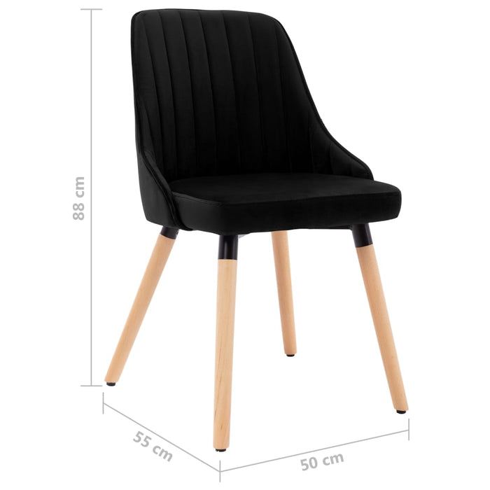 Esszimmerstühle 6 Stk. Schwarz Samt