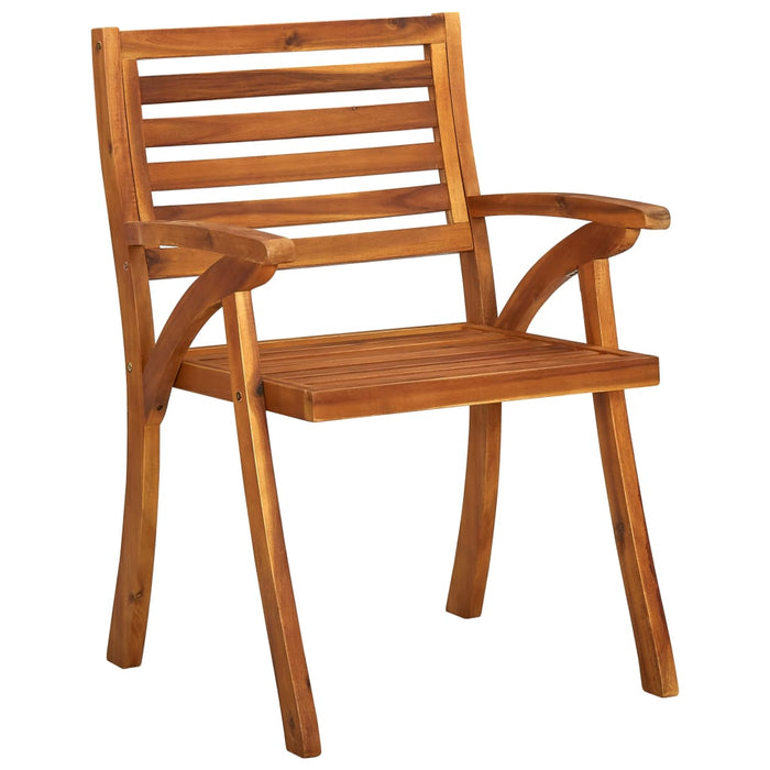 Garden dining chairs with cushions 2 pieces. Solid acacia wood