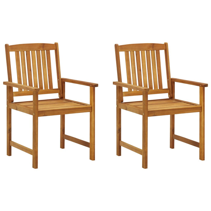 Garden chairs with cushions 2 pcs. Solid acacia wood