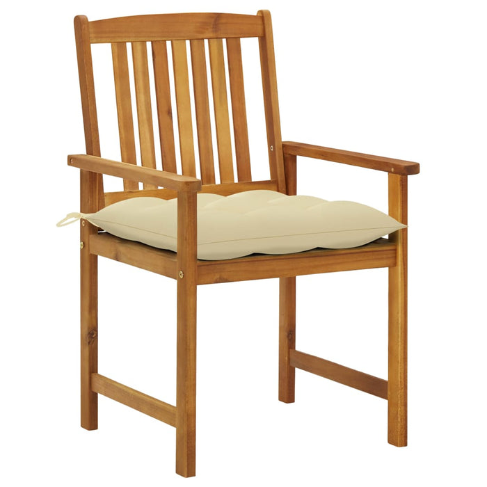 Garden chairs with cushions 2 pcs. Solid acacia wood
