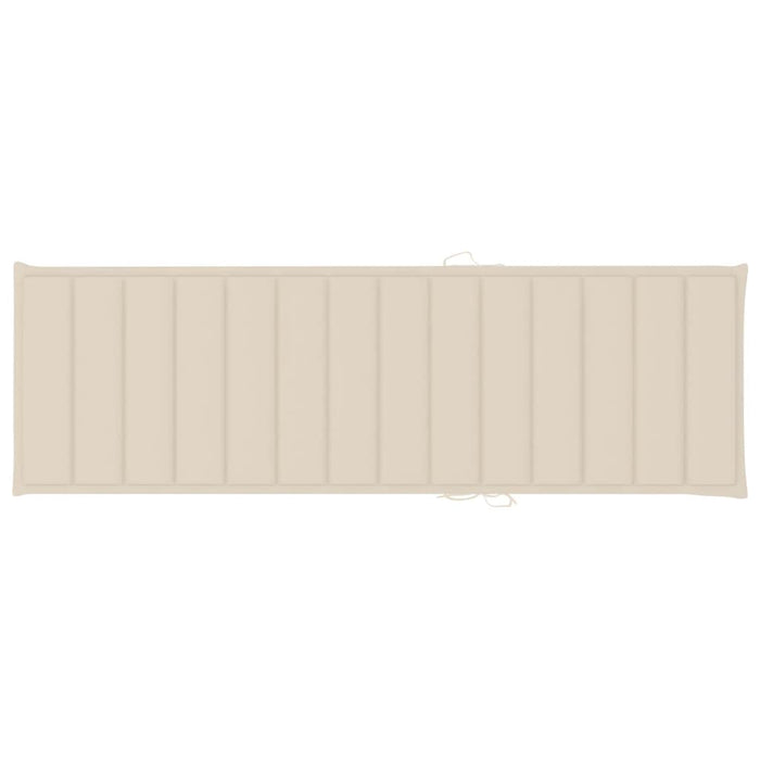 Sonnenliege mit Auflage Akazie Massivholz