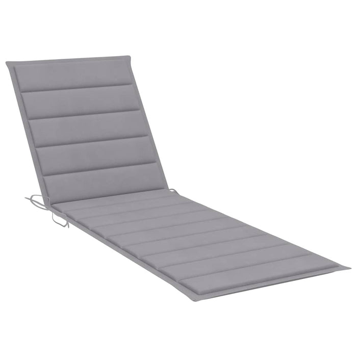 Sun lounger with solid acacia wood and stainless steel cushion