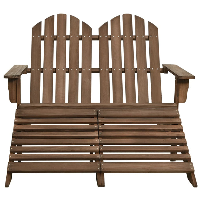 2-Sitzer Adirondack-Gartenbank mit Fußstütze Tannenholz Braun