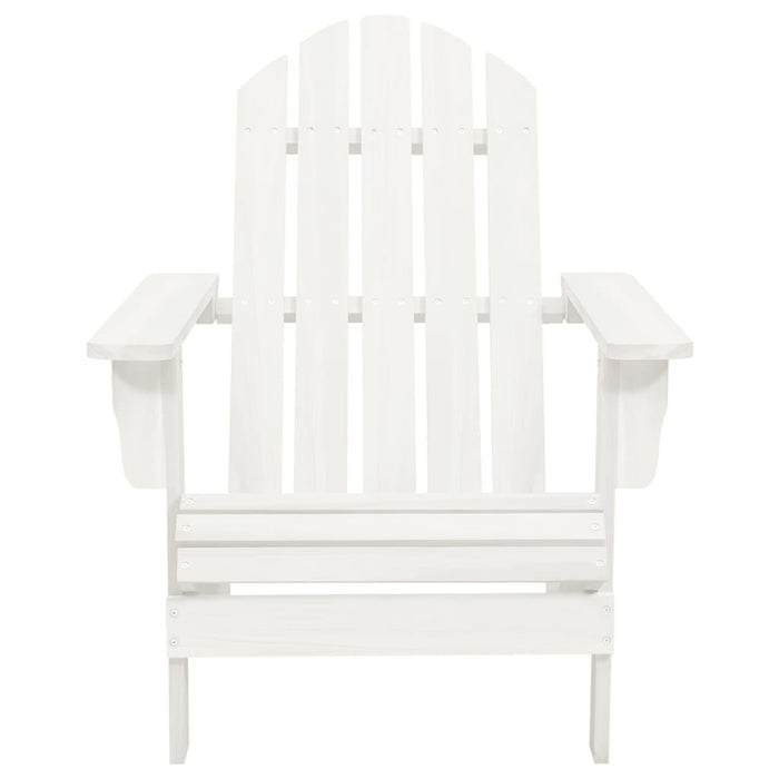 Adirondack-Gartenstuhl mit Fußstütze & Tisch Tannenholz Weiß