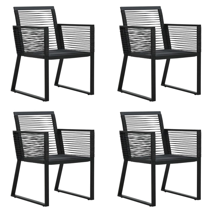 5-tlg. Garten-Essgruppe PVC Rattan Schwarz