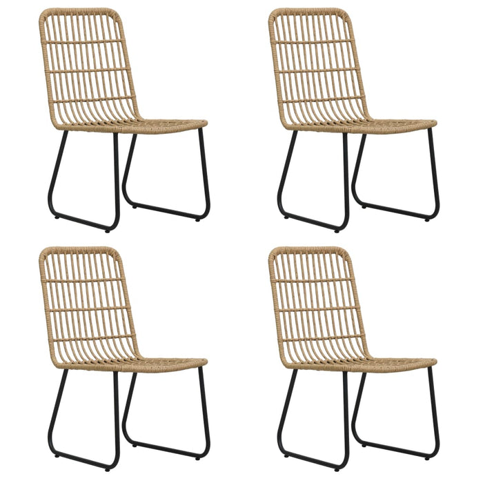 5-tlg. Garten-Essgruppe Poly Rattan und Glas