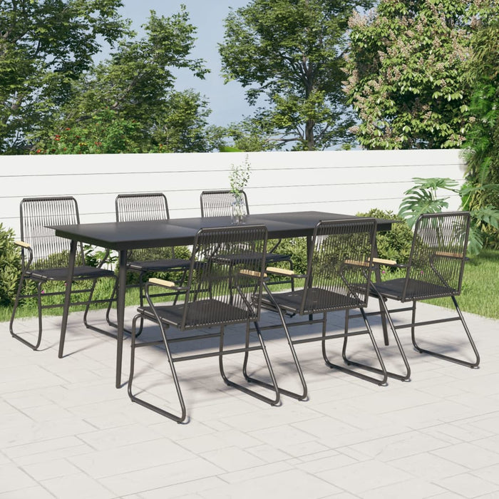 Garten-Essgruppe Dirna Schwarz PVC-Rattan