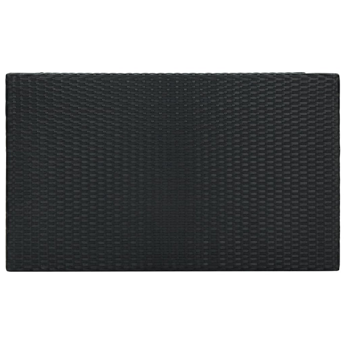 5-tlg. Gartenbar-Set mit Kissen Poly Rattan Schwarz