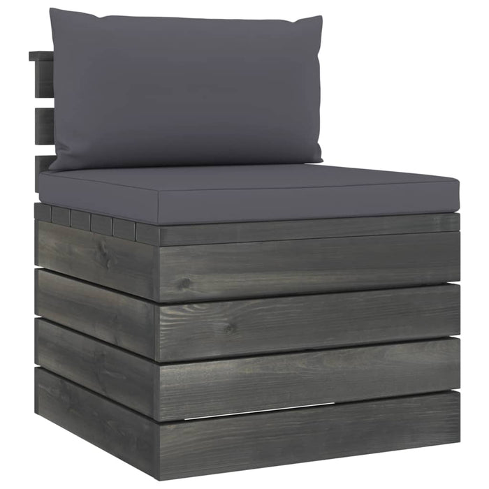 Garten-Palettensofa 4-Sitzer mit Kissen Kiefer Massivholz