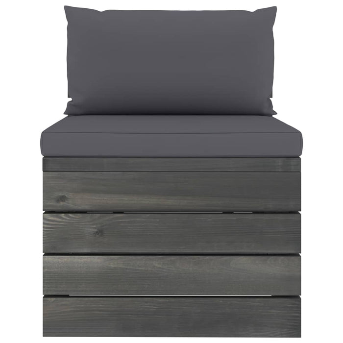 Garten-Palettensofa 4-Sitzer mit Kissen Kiefer Massivholz