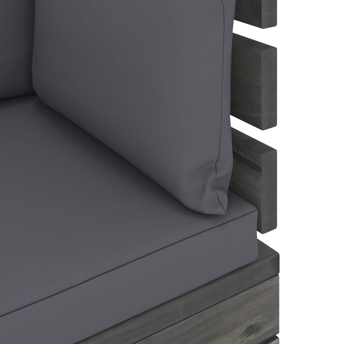 Garten-Palettensofa 4-Sitzer mit Kissen Kiefer Massivholz