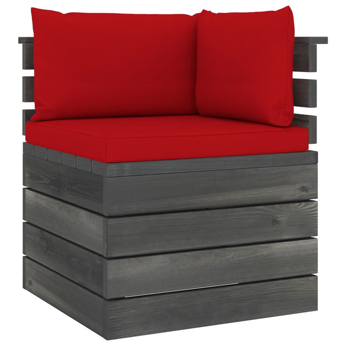 Garten-Palettensofa 4-Sitzer mit Kissen Kiefer Massivholz