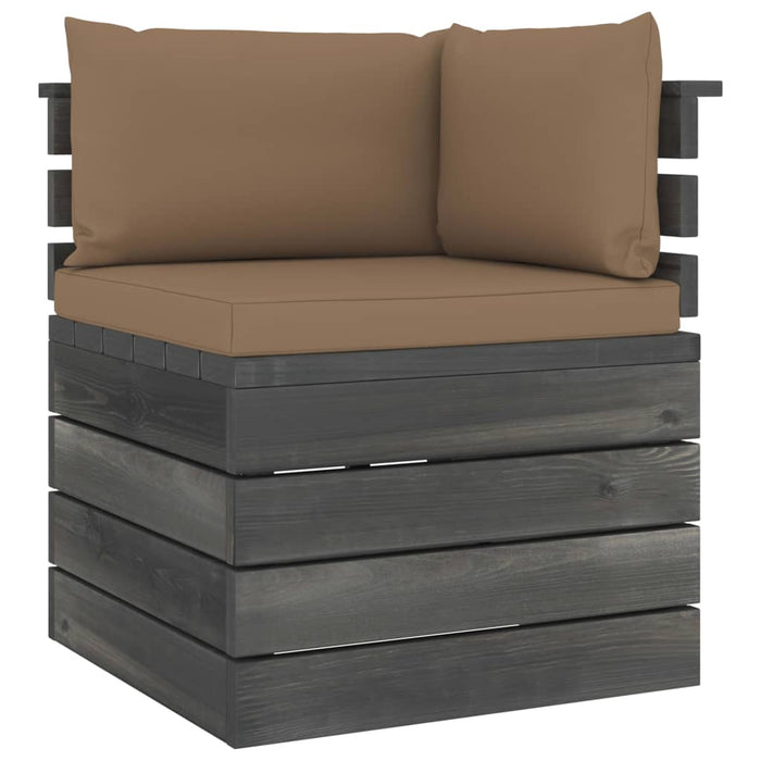 Garten-Palettensofa 4-Sitzer mit Kissen Kiefer Massivholz