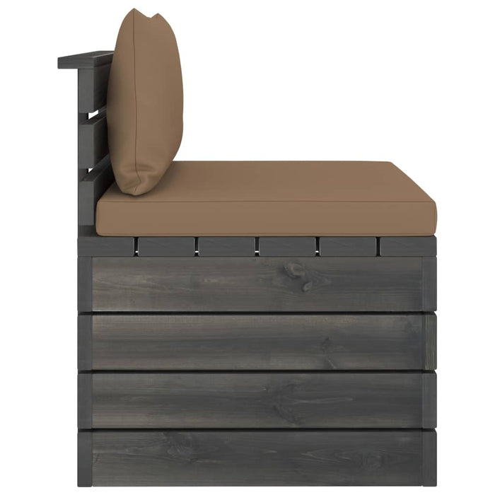 Garten-Palettensofa 4-Sitzer mit Kissen Kiefer Massivholz