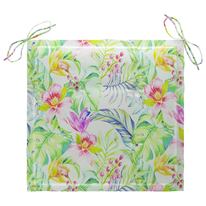 Batavia-Stühle 2 Stk. mit Blattmuster-Kissen Teak Massivholz