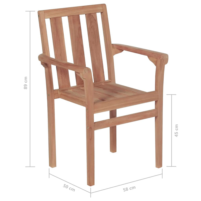Gartenstühle 2 Stk. Rote Karomuster-Kissen Massivholz Teak