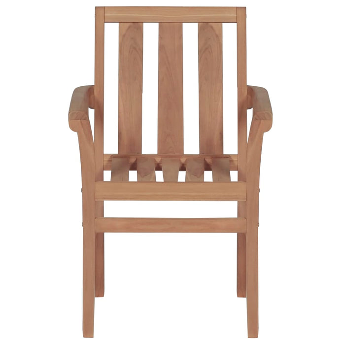 Gartenstühle 2 Stk. Rote Karomuster-Kissen Massivholz Teak