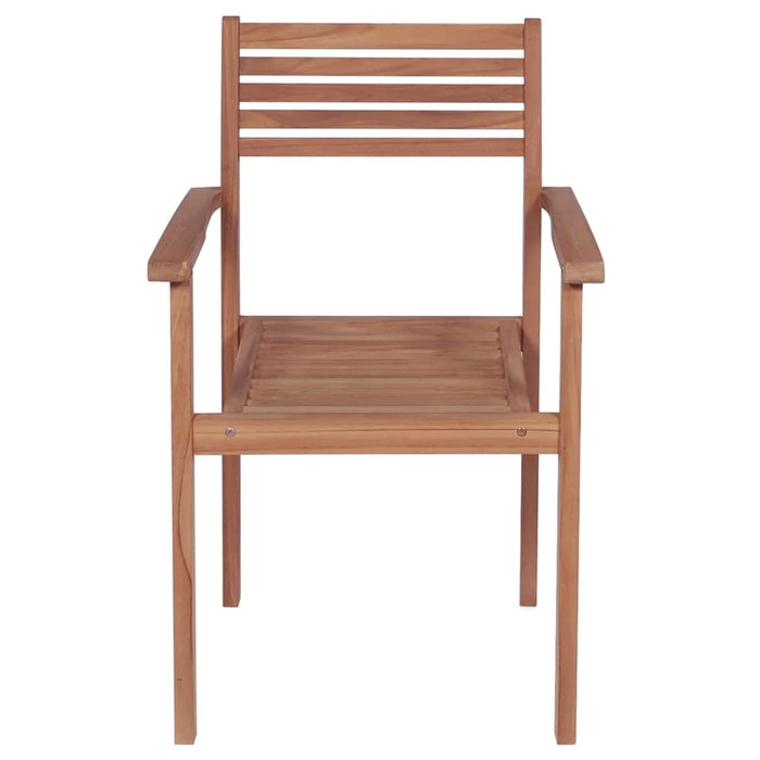 Gartenstühle 2 Stk. mit Blattmuster Kissen Massivholz Teak