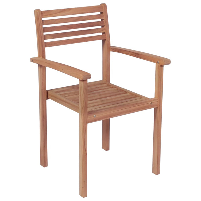 Gartenstühle 2 Stk. mit Grünen Kissen Massivholz Teak