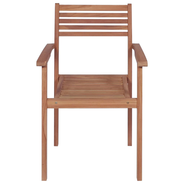 Gartenstühle 4 Stk. mit Taupe Kissen Massivholz Teak