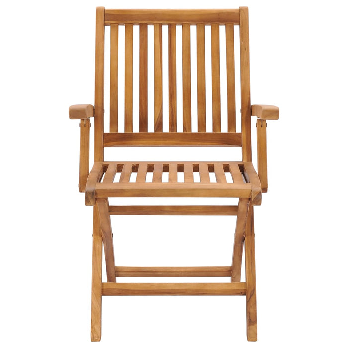 Gartenstühle 2 Stk. mit Cremeweißen Kissen Teak Massivholz