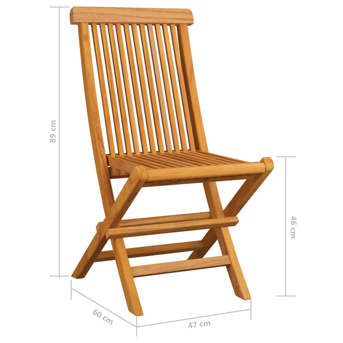 Gartenstühle Rote Karomuster-Kissen 4 Stk. Massivholz Teak