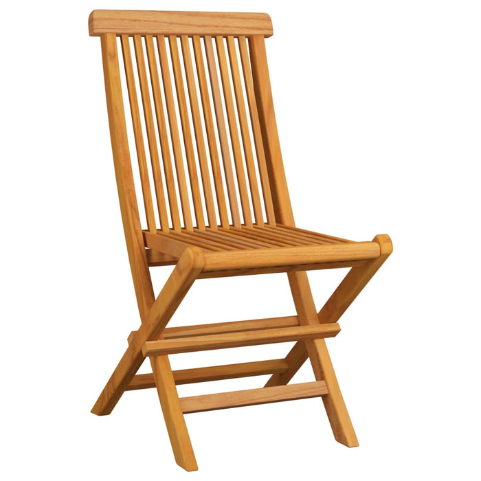 Gartenstühle Rote Karomuster-Kissen 4 Stk. Massivholz Teak