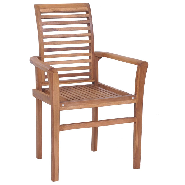 Essstühle 2 Stk. mit Grünen Kissen Massivholz Teak